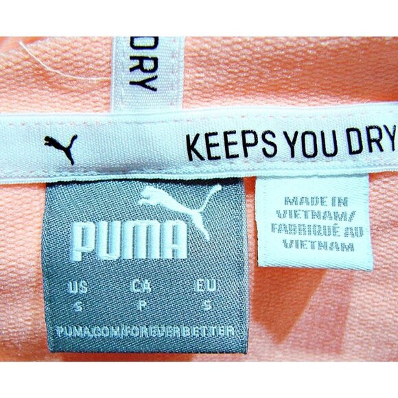 Puma Cropped Hoodie Sweatshirt Style# 846115-26 Peachy Pink Women Size Small - Picture 11 of 12
